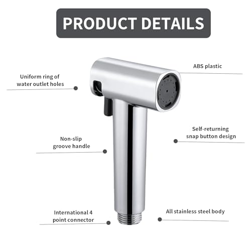 Bidet Handbrause Set, Dual-Jet-Modus, ABS-Sprühkopf mit erhöhtem Druck, Baby-Stoffwindel-Sprühset mit Wasserhahnspender, Federschläuchen, Haken