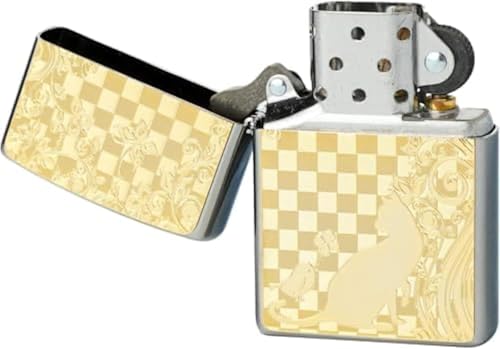 Encendedor Zippo de aceite, diseño gato dorado miniatura 3