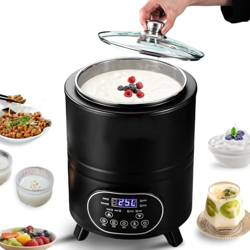 8L/8qt Yogurt Maker Machine, Yogurt Maker with Time and Temperature Control, Commercial Yogurt Maker, Black garlic fermentation machine, Sweet Rice Wine Maker for Home (black, 8L)