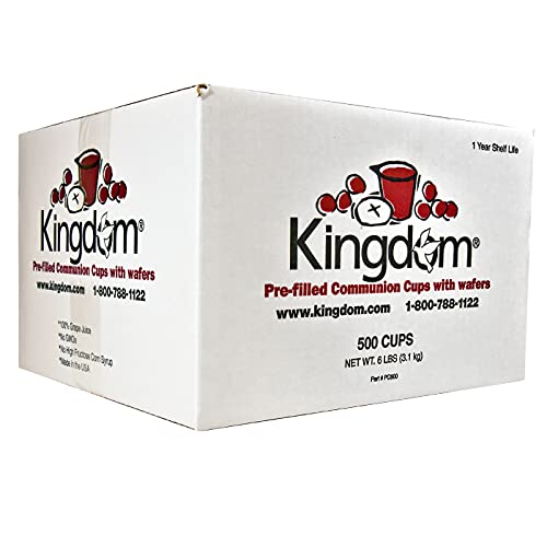 Kingdom Prefilled Communion Cup With Wafers(500Ct) Sealed In A Single-Serving Container With One-Year Shelf Life, Perfect For Holy Eucharist Celebration In Hospitals, Summer Camps, And More! #TOP6