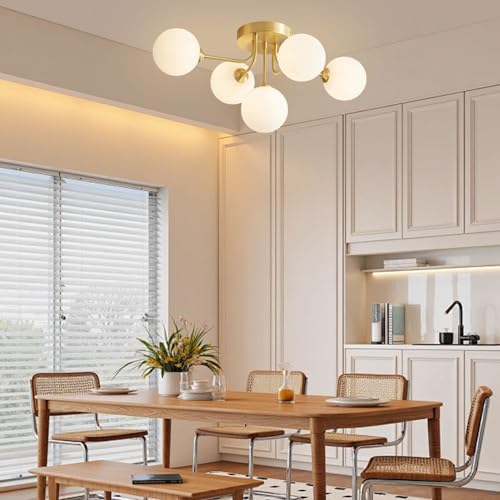 Plafonnier moderne globe en verre multi-lampes chic pour salon