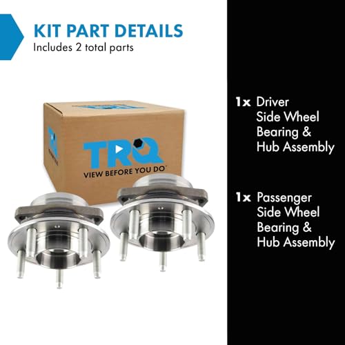 Image of TRQ Left and Right Wheel Bearing and Hub Assembly Set 2 Piece Compatible with 16-19 Chevrolet Malibu 18-19 Buick Cascada 16-18 Envision 17-18 Envision AWD 17-19 Lacrosse 17-19 Lacrosse AWD