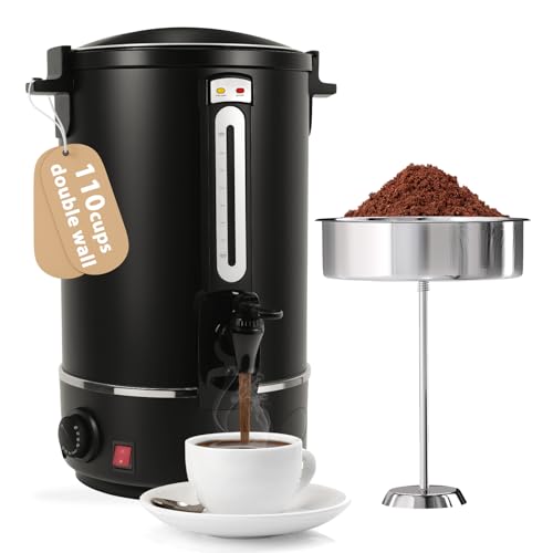 Cafetera de percolado de 110 tazas y urna de café comercial de 16,5 L 2