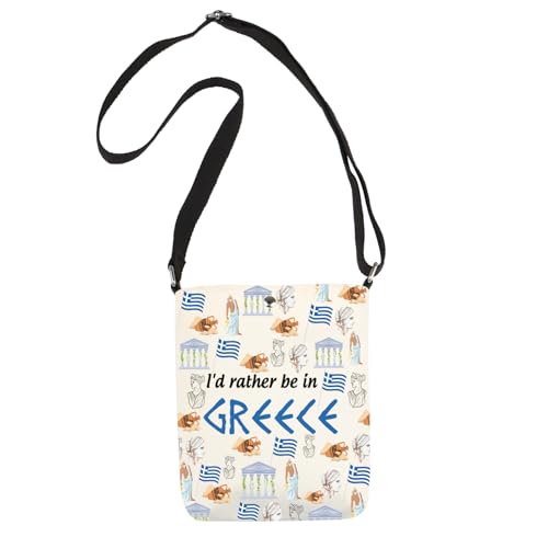 Greece Crossbody Bag Greece Trip Gift Greek Travel Vacation Gift I'd Rather Be in Greece Crossbody Bag Greek Lover Gift4
