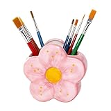 mengger Stiftehalter, Keramik Stifthalter Blume,Pinselhalter Cute,Stiftehalter...