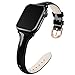 Mazoft Patent Leather Slim Band Compatible with Apple Watch Bands 38mm 40mm 41mm 42mm 44mm 45mm 49mm, glossy Leather Women Thin Replacement Strap for iWatch Series Ultra 8 7 6 5 SE 4 3 2 1 (Black)