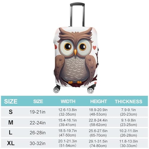 Owl Lover1 Luggage Cover, Washable Elastic Suitcase Cover Protector Fit 18-32 Inch Luggage2