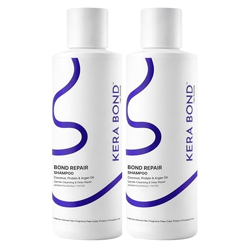 Image of KERA BOND Bond Repair Shampoo for Dry & Damaged Hair | Sulphate & Paraben Free | Amino Acid, Rice Protein Shampoo | Protects from Heat & UV Rays | Deeply Hydrates | Preserves Natural Oils | 2x100ml Combo Pack