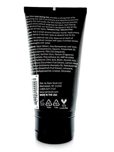 Ryan Scott Non-Flaking & Alcohol-Free Styling Gel Provides A Firm Hold With Natural Shine. Aloe, Cucumber, & Grapefruit Fragrance, 5.1 Fl. Oz. #TOP1