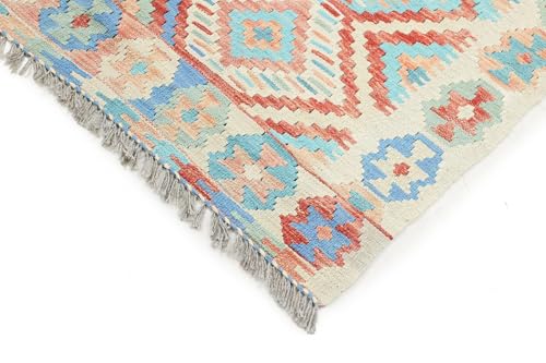 Tapis Kilim afghan tissé main en laine chargé d'histoire