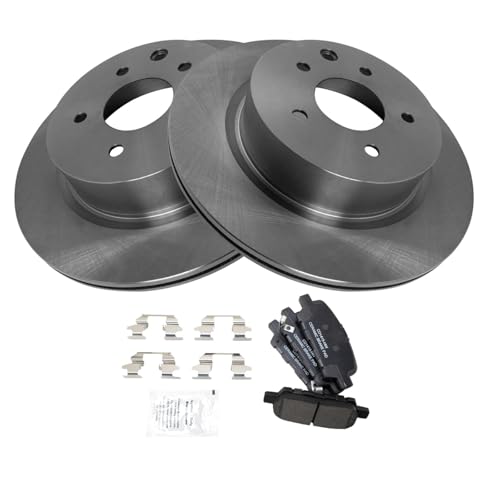 Image of TRQ Rear Brake Pad and Rotor Set Ceramic Compatible with 2009-2014 2009-2017 Nissan Maxima