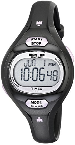 Timex Women's T5K187 Ironman Pulse Calculator Black/Purple Resin Strap Watch