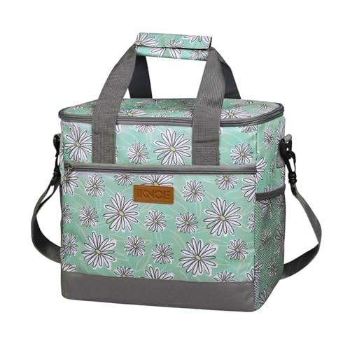 Bolsa refrigeradora plegable grande, bolsas aisladas de 15L, bolsa de almuerzo a prueba de fugas con múltiples bolsillos fiambrera aislada para playa, picnic