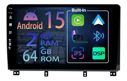 Autoradio Peugeot 3008 Android 15 Écran Tactile 9 Pouces GPS Carplay Stéréo