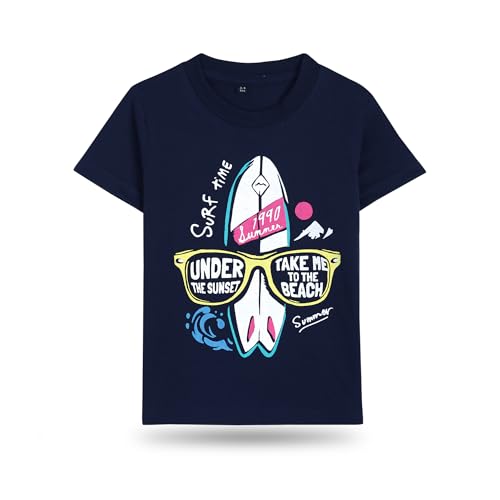 Image of T2F Boys Cotton Printed Regular Fit T-Shirt (Pack of 5)