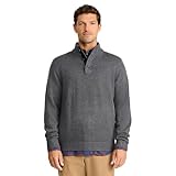 IZOD Men's Button Mock Sweater, Iron Gate