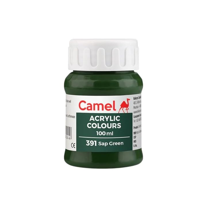 Image of Acrylic Colour 100ML - Versatile, Permanent, and Skin-Friendly Paint for Multiple Surfaces | (Sap Green 391)
