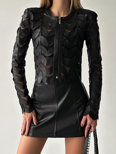 Saggia Short Women's Genuine Lambskin Handmade Leather Jacket4