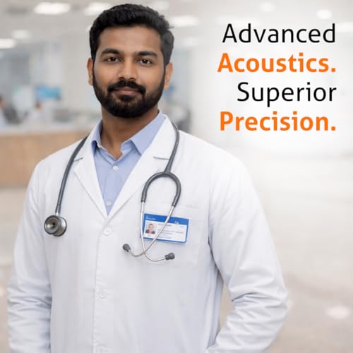 Image of BPL Medical Technologies ST-06 Stainless Steel Dual Premium Adult Chest Piece Stethoscope|High Acoustic Level, Versatile Chestpiece for Adult & Pediatric Use|Medical Instrument for Auscultation - Grey