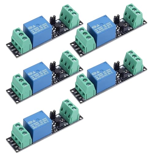 ARCELI 5 Piezas optoacoplador módulo, 1 Canal 3V relé Interruptor de Potencia Tablero opto Aislamiento de Alto Nivel de Disparo para IOT ESP8266 Placa de Desarrollo
