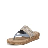 LifeStride Women's Birdie Flip-Flop Tan Blue 8.5 M