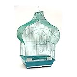 YML Taj Mahal Top Shape Bird Cage with Removable Plastic Tray, Green - Small