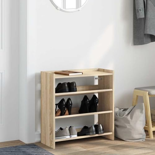 Étagère chaussures chêne Sonoma en bois d'ingénierie compacte 60cm - 4