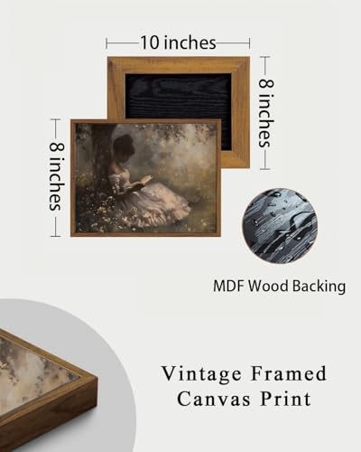 Image of KISSFOX Vintage Framed Wall Art Decor Moody African American Pictures Paintings Wall Decor Victorian Black Girl Canvas Art Prints Modern Farmhouse Black Woman Artwork For Kitchen Living Room Bedroom
