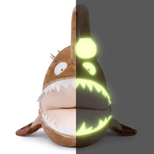 lilizzhoumax Simulation Angler Fish Plush Toy 28cm/11, Realistic Stuffed Animal Halloween Decoration Angler Fish Plush Toy, Cute Luminous Plush Toy, Super Soft Gift for Friends and Kids - Image 4