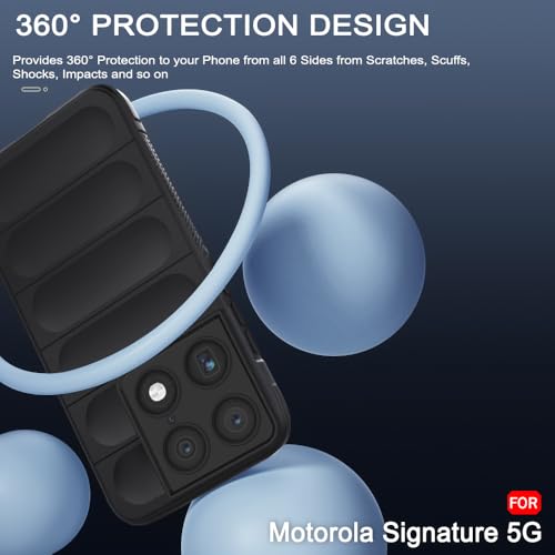 Image of TheGiftKart Liquid Silicon Back Cover Case for Motorola Moto Signature 5G | Shockproof Military Grade Protection | Micro-Fibre Cloth On Inner Side | Built-in Anti-Slip Grip Case Cover (TPU, Black)