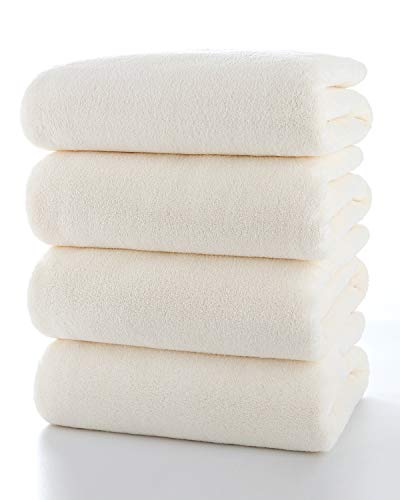 Lumimi Towels 4 Soft Bath Towel Set Super Soft Absorbent Light Weight Dry Well and Durable Gym Beach Travel, 55" L x 27" W