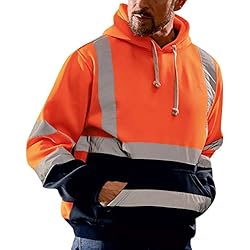 Tienda Online De Ropa De Trabajo WinvOx Chaqueta de trabajo de tráfico para hombre, reflectante con capucha, cremallera, chaqueta de seguridad, chaqueta de seguridad, sudadera con capucha, amarillo, naranja, verde, chaqueta