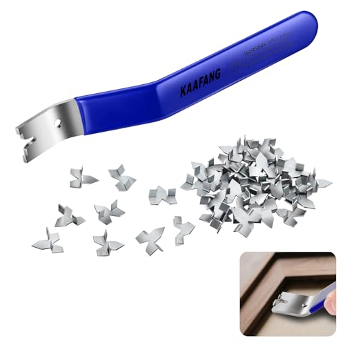 Glazier Point Driver, Glazing Push Point Driver Tool with 120 Push Points, Easy-Grip Handle, Glazing Push Point Driver Tool for Framing Glass, Picture, Cross Stitch (Blue)