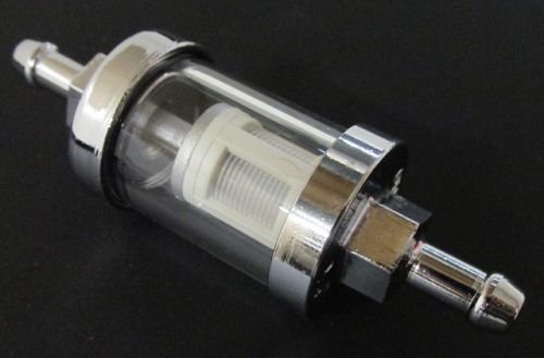 Streetparts24 SP24 6mm Glas Benzinfilter Chrom