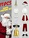 Ahititi Santa Claus Costume for Men Santa Suit Adults 11pcs Mens Deluxe Professional Christmas Clause Outfit Xmas Cosplay XL
