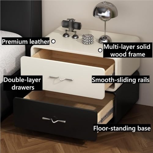 Modern Nightstand with Drawer - Stylish Bedside Table with Exquisite Handle, Compact Storage Side Table for Living Room & Apartment, Multi-Purpose (Brown, 40cm/15.7in)