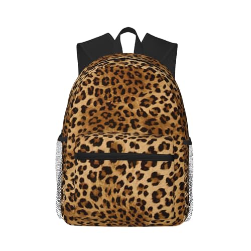 Sac à dos voyage léopard noir multi-poches taille unique pour adulte et enfant
