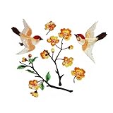 7pcs Birds Flower Iron on Patches Embroidered Decoration Appliques