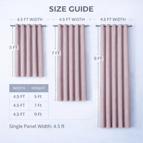 Image of Blackout Curtains for Bedroom Pack of 2 - Purple 9 Feet Long, 4.1 Ft Wide, Thermal Insulated Room Darkening Curtains, Light Blocking, Noise Reducing & Energy Saving Drapes (9 x 4.1 Ft)