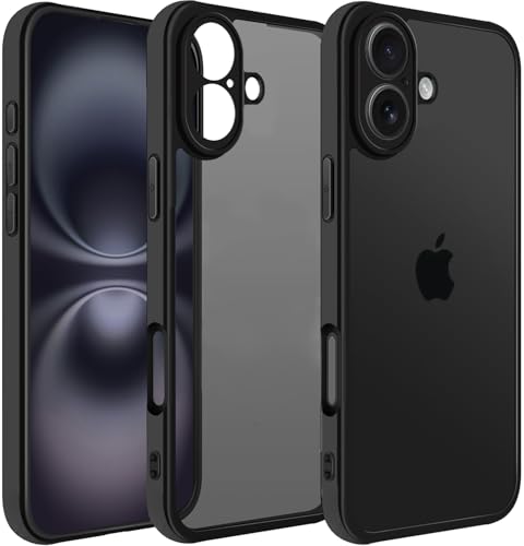 Image of Amozo for iPhone 16 Plus Back Case Cover | Defence Series Matte Camera & Drop Protection Back Cover Case for iPhone 16 Plus (Polycarbonate|Black)