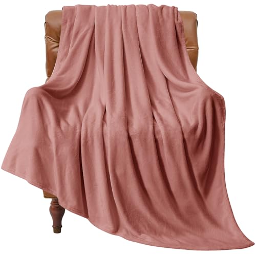 Image of BEDELITE Fleece Blanket Dusty Pink Throw Blankets for Couch & Bed, Luxury Plush Cozy Fuzzy Blanket 50x60 inches, Super Soft Warm Lightweight Throw Blanket for Travel Camping