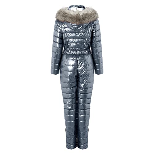 Combinaison de ski femme chaude et décontractée rembourrée coton avec capuche outdoor XXL