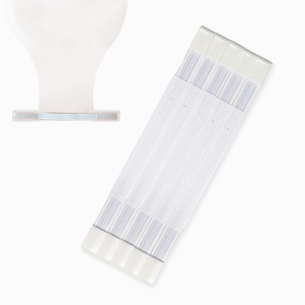 Ostomy Bag Sealing Strip - Drainable Pouch Clamps, Disposable, 5"L, 5 Pcs