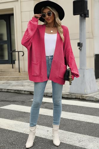 Cakulo Womens 2025 Oversized Chunky Cardigan Sweaters Fall Fashion Open Front Knit Long Sleeve Pockets Cardigans3