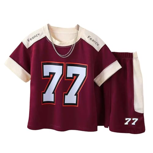 [YAYAMIYA] xr[ j̎q 90-167cm 2_Zbg q ZbgAbv  W[W LbY ㉺ n[tpc Ԃ   tVc ĕ ct XN[ ʉ ʊw z UVJbg (bh, 110CM