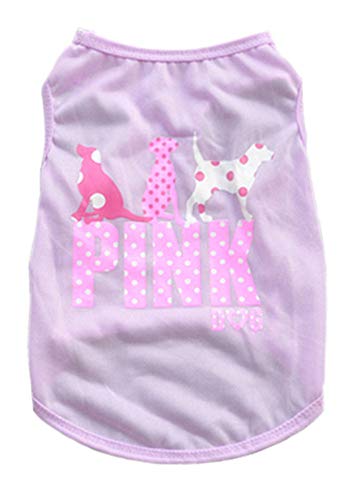 Alroman Pet Shirts Dog Vest Puppy Tee Dog T-Shirt Cat Vest Cat Shirts Pet Clothes for Small Dogs and Cats Doggie Light Purple Shirt Cats Apparel Puppy Summer Apparel Pet Beach Wear (L, Light Purple)