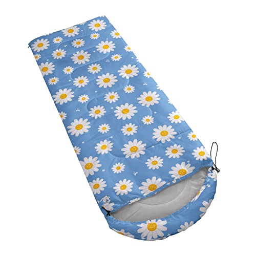 Saco de dormir Datura home para niños, color Daisy Blue, ligero, cálido, resistente al agua para camping y senderismo (Daisy 32"*90") miniatura 2