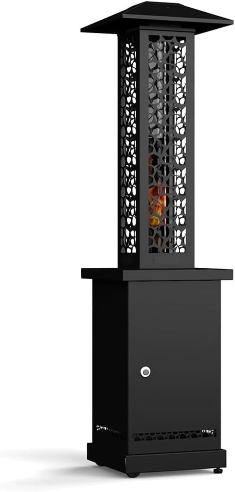 Estufa de Pellet Exterior | Para Terraza y Jardín | Calefactor Ecológico de Alta Potencia con Diseño Moderno | Bajo Consumo | Ideal para Espacios Abiertos Calor Uniforme y Silencioso