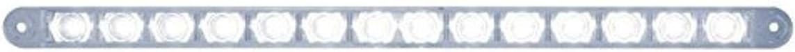 United Pacific 39485B 14 LED 12-in Auxiliary Strip Light - White LED/Clear Lens - Hardwired - One Unit