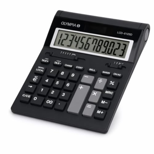 Calculadora de bolsillo Olympia 612 SD negra para evitar errores matemáticos rápidos